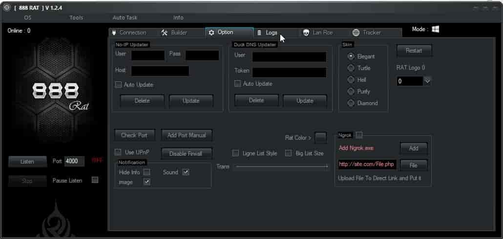 888 Rat Options - are all settings options