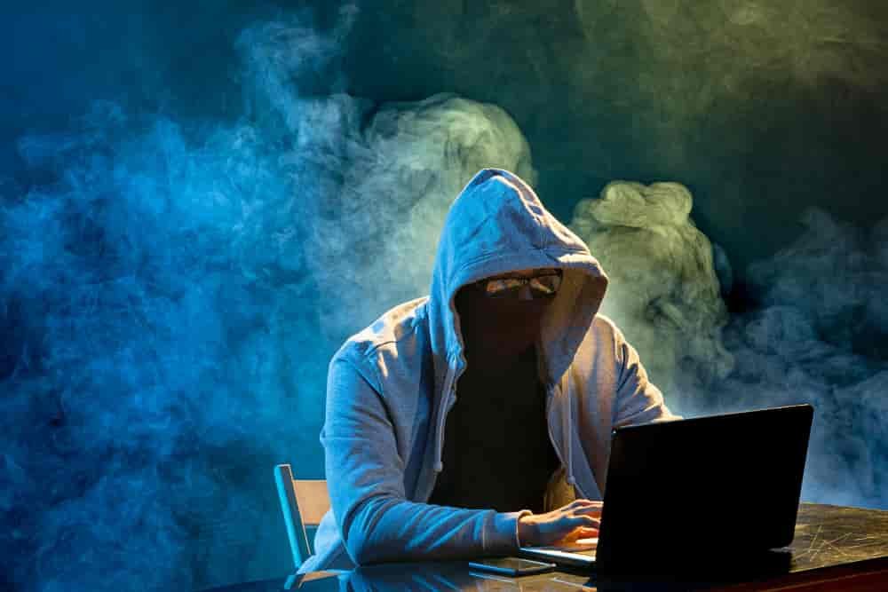 A man is sit on chair and Dark web surfing