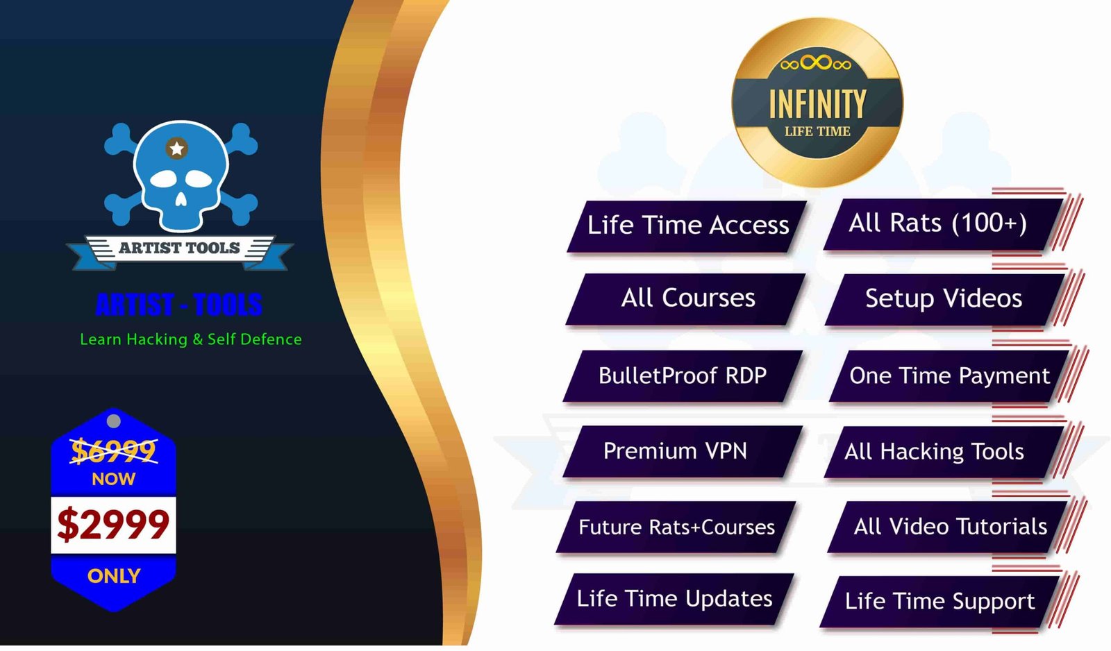 Benefits of INFINITY Life Time Plan - Artist Tools