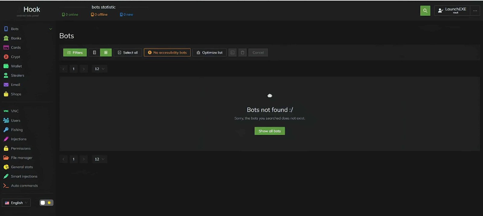 Hook Botnet | Android Hacking Botnet Home Page