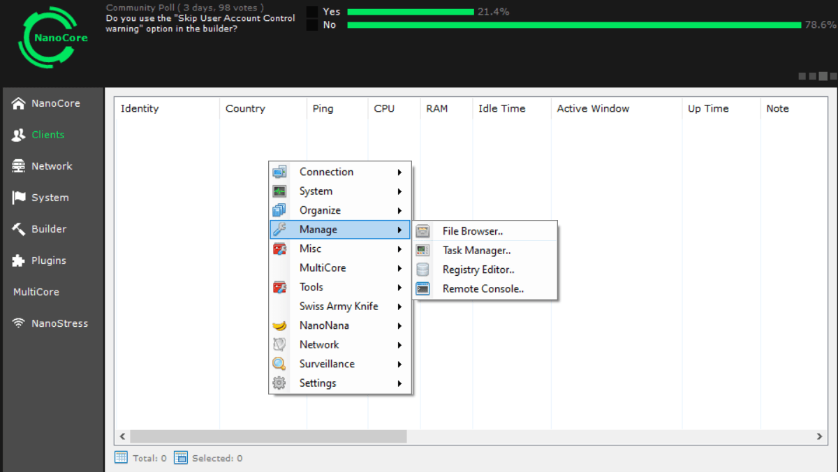 NanoCore Rat Manage | Manage the users etting and Hacking