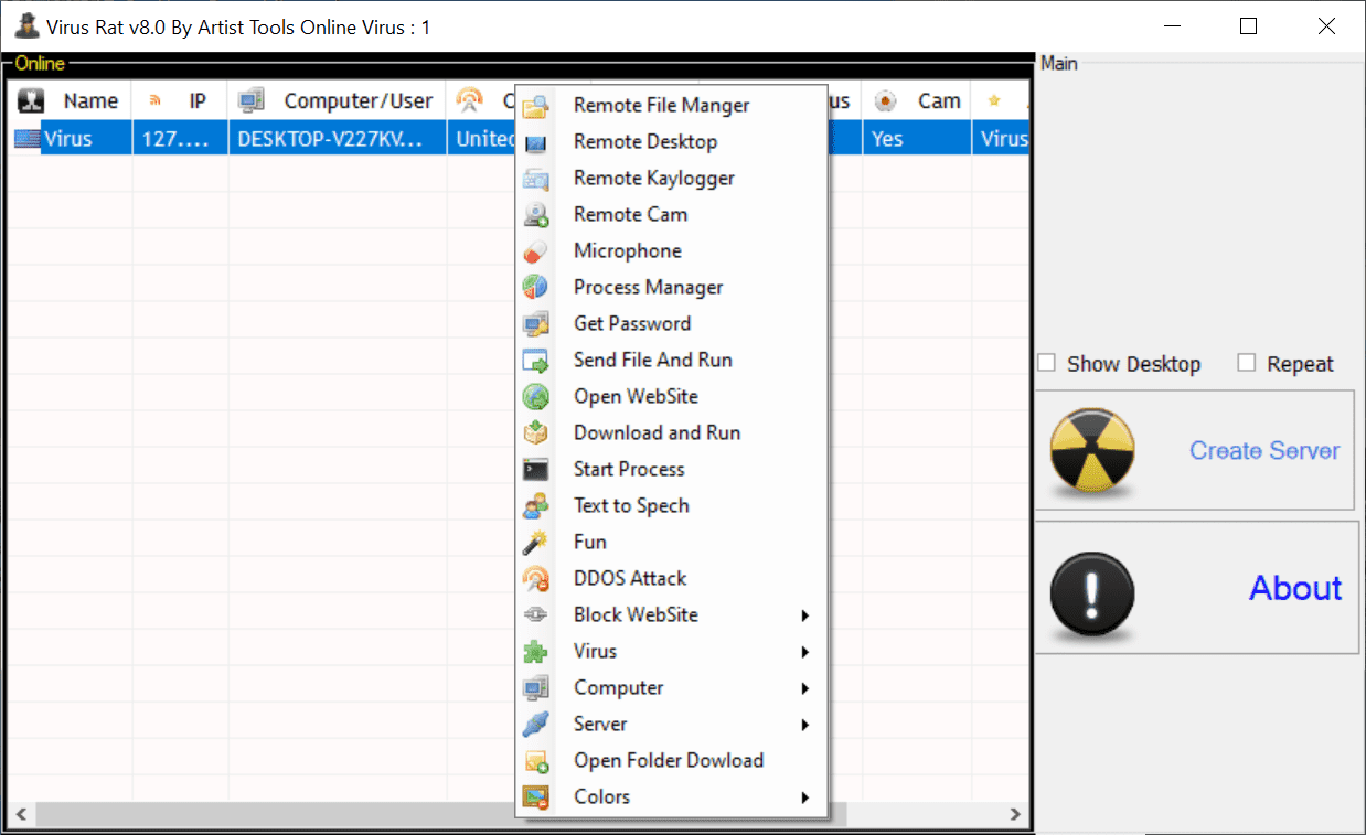 Virus Rat Hacking Tools