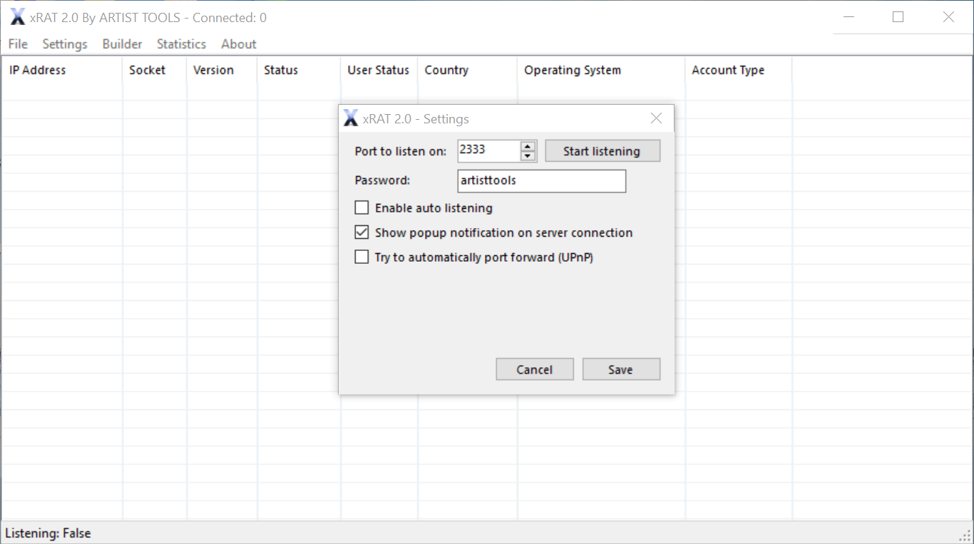 xRat - Settings