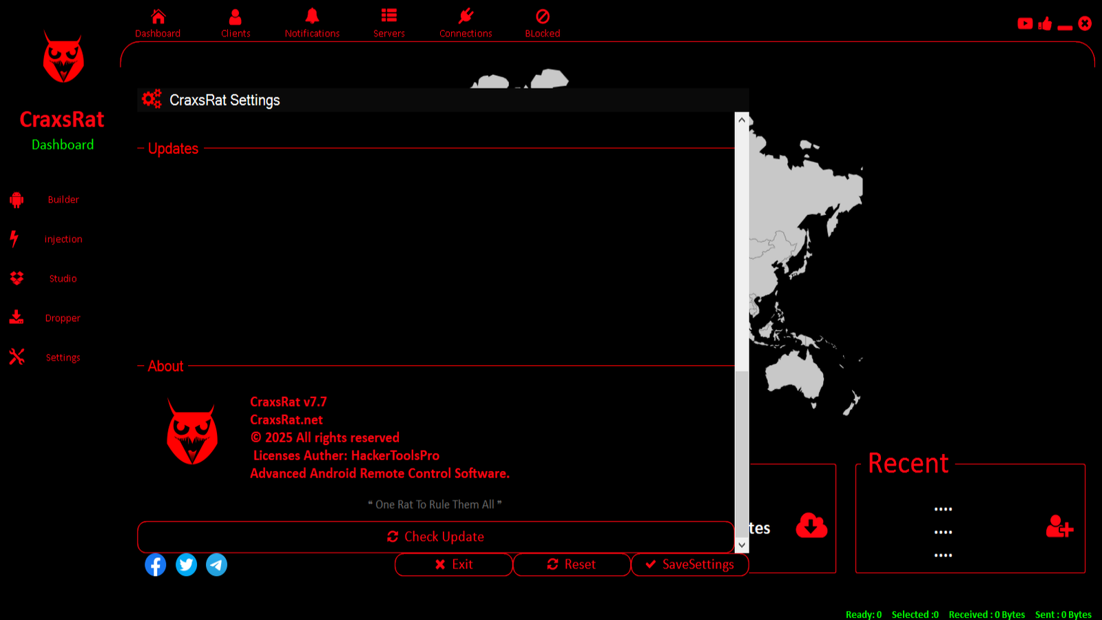 Craxs Rat V7.7 - Setting & Credit